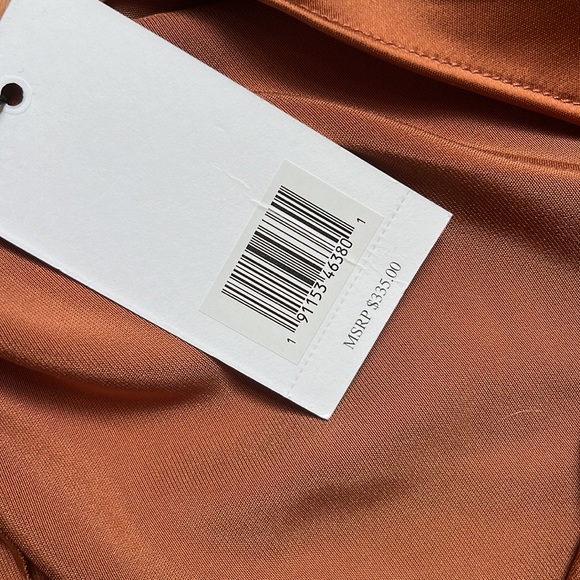 Jason Wu Satin Rust Wedding Maxi Dress Stones Small S - Picture 7 of 7